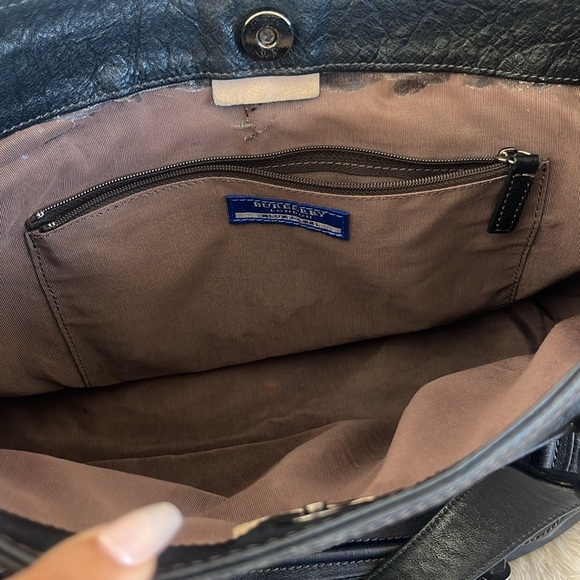 Authentic Burberry Blue Label black shoulder tote bag all leather - Picture 9 of 17